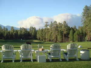 Forest Highlands golf range view of Shultz fire