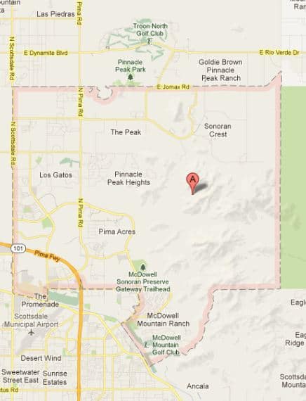 Map of Scottsdale Arizona Zip Code 85255