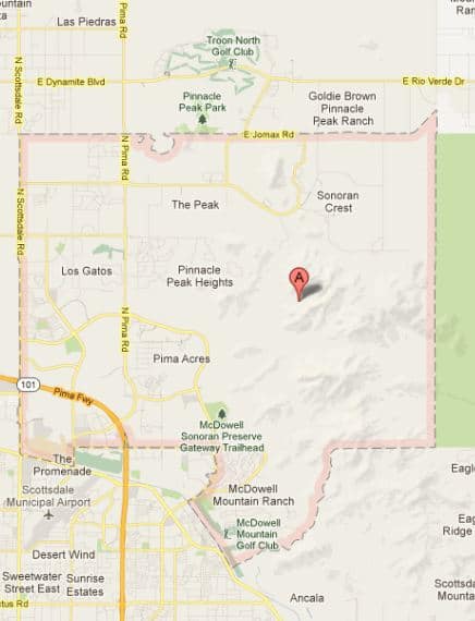 Map of Scottsdale Arizona Zip Code 85255