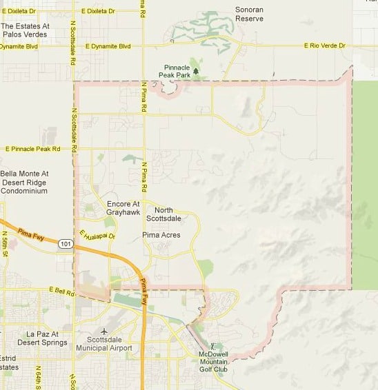 Map of  85255 Zip Code in Scottsdale 