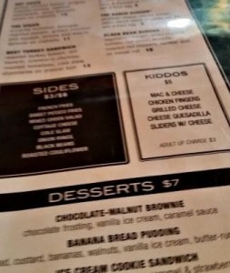 The Vig menu