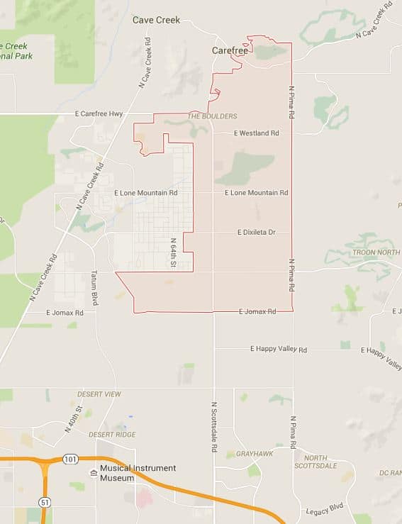 Scottsdale zip code 85266 map