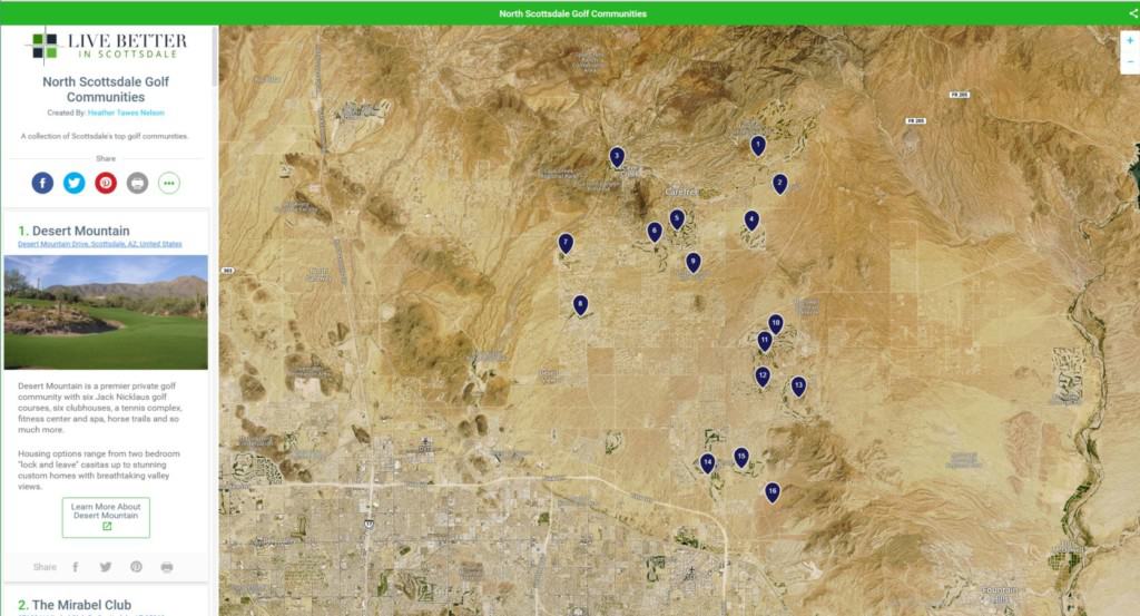 North Scottsdale Golf Homes Map